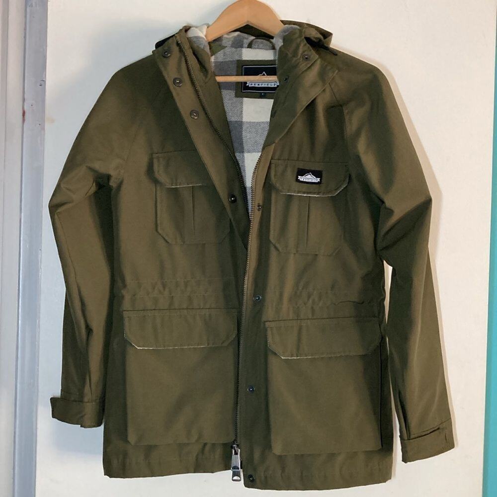 Penfield Kesson Jacket Womens Size S Olive Green Zip Front Parka